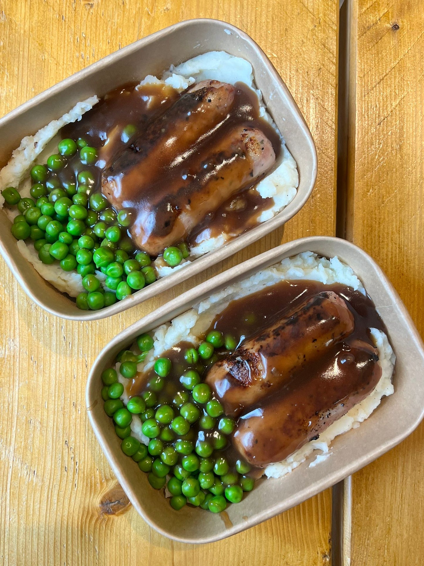 Sausage, Mash, Peas & Gravy